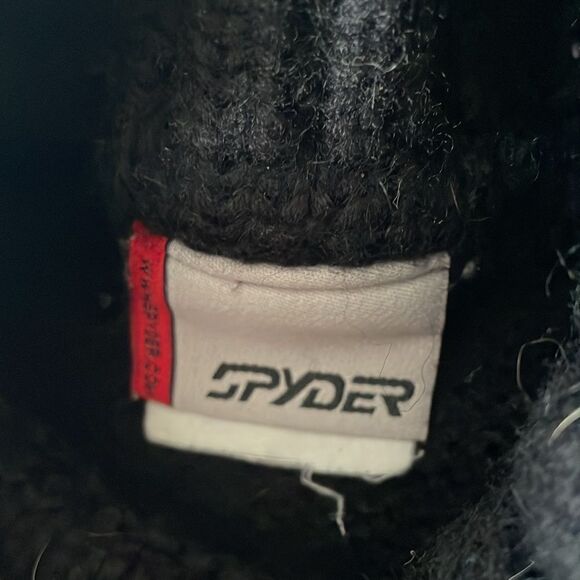 Spyder turtleneck black cable knit pull over autumn sweater raw hem size 8 - Picture 3 of 10